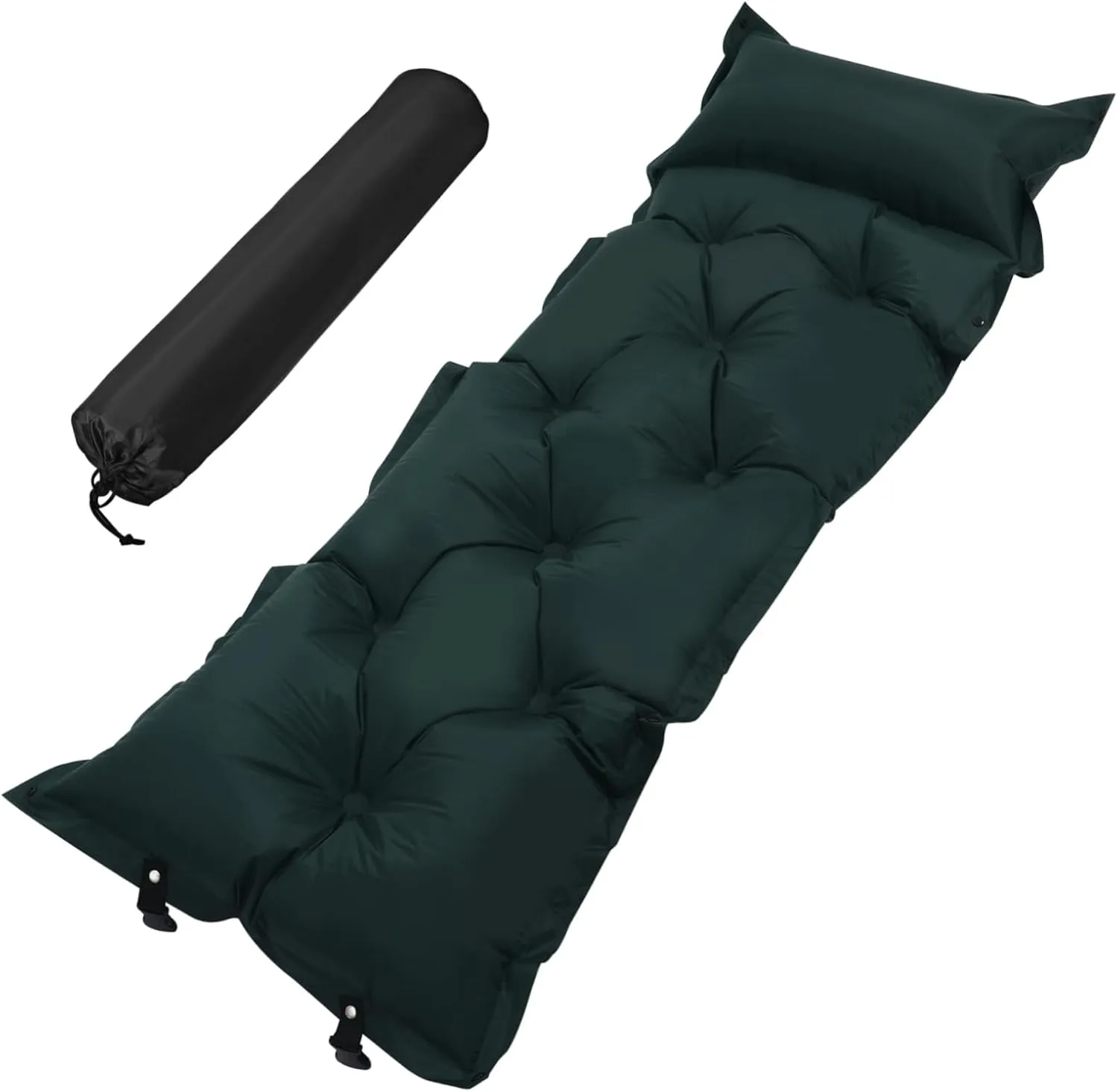 Happyyami Camping Mat Self-Inflating Sleeping Pad Pillow Lightweight Mattress for Outdoor Adventures Skin-Friendly Effortless Setup