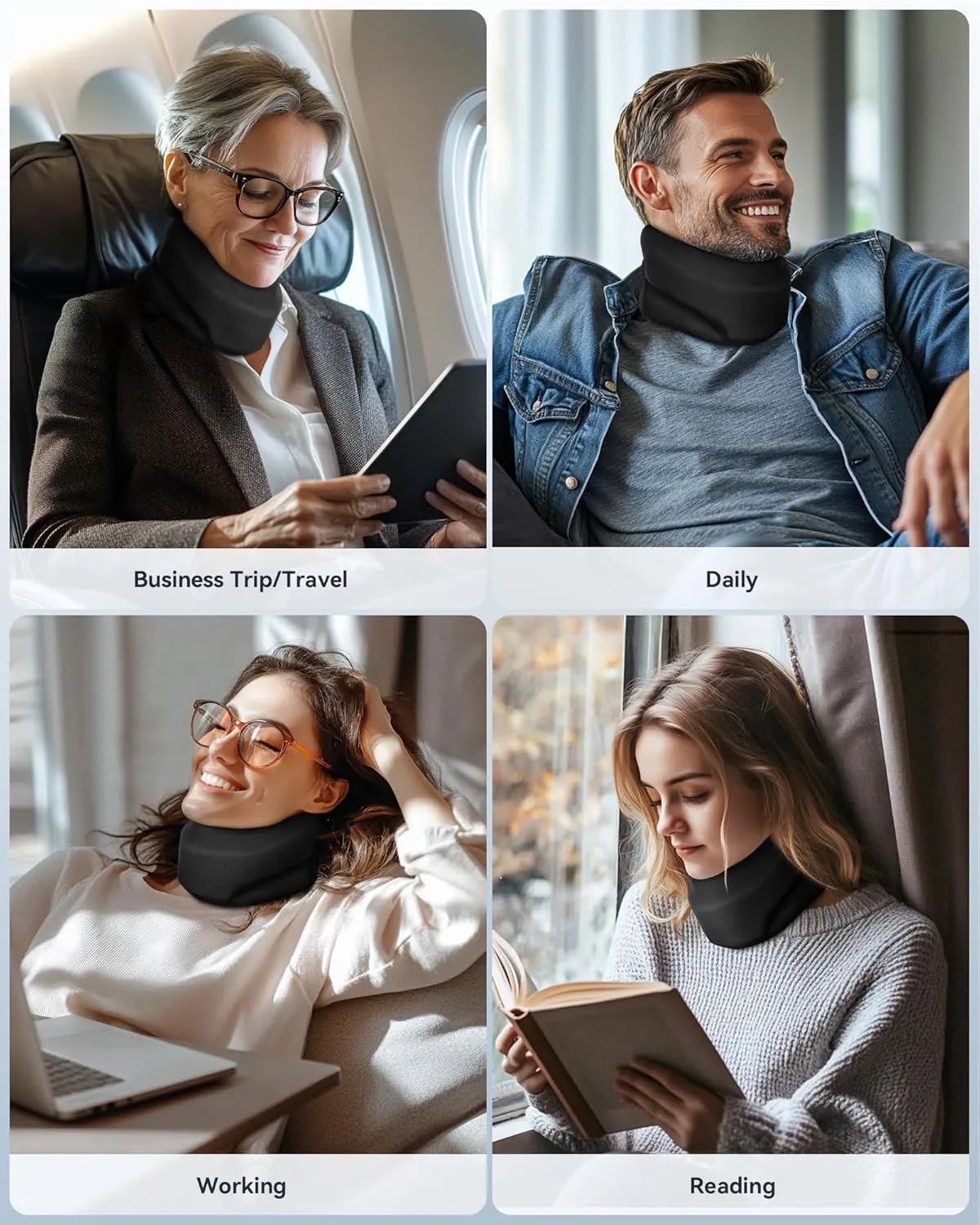 Heated Neck Brace Cervical Collar - Neck Support Brace with Heating Pad, Soft Foam Wraps Keep Vertebrae Stable and Aligned for Relief of Cervical Spine Pressure for Women & Men Black (S Size)