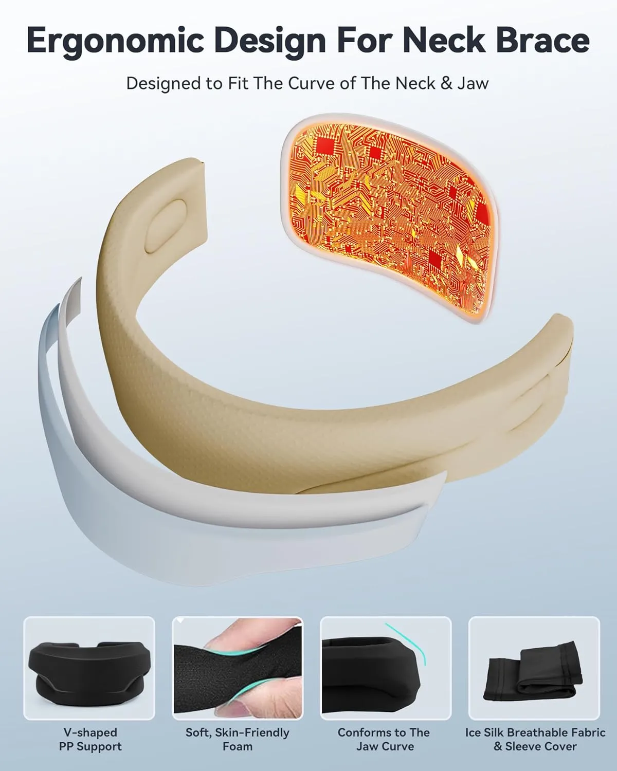 Heated Neck Brace Cervical Collar - Neck Support Brace with Heating Pad, Soft Foam Wraps Keep Vertebrae Stable and Aligned for Relief of Cervical Spine Pressure for Women & Men Black (S Size)