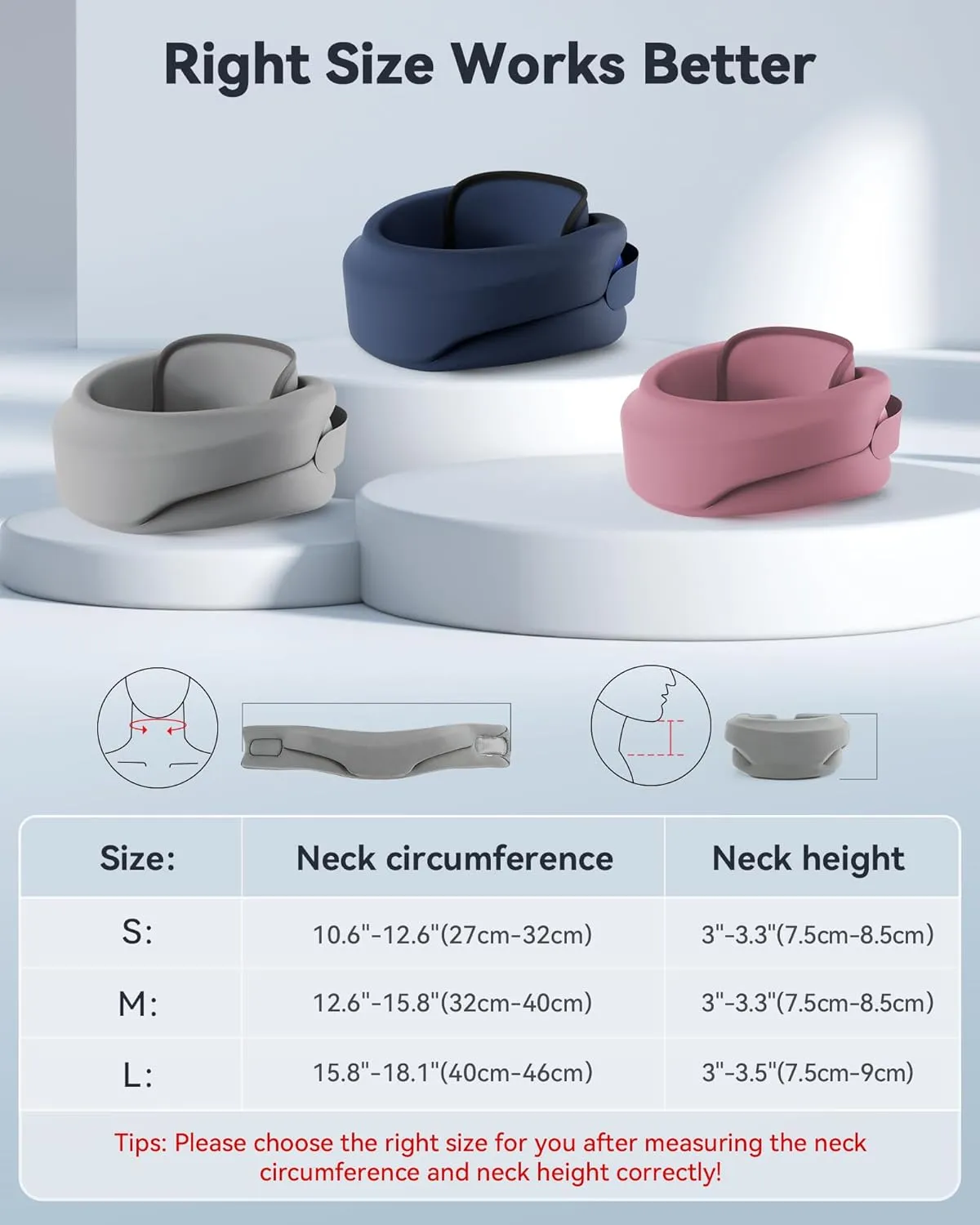 Heated Neck Brace Cervical Collar - Neck Support Brace with Heating Pad, Soft Foam Wraps Keep Vertebrae Stable and Aligned for Relief of Cervical Spine Pressure for Women & Men Gray (M Size)