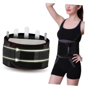Heated Waist Support Belt Self Heating Lumbar Brace for Relief Black Therapy Support for Women and Comfortable Waist Care Pad