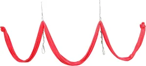 HECASA 6M Yoga Swing Silk Fabric Aerial Yoga Hammock Hanging Swing Kit w/Daisy Chain O-Ring Yoga Sling Inversion Workout Equipment Home Gym Yoga Swing Set Indoor & Outdoor Red 6.56 Yards