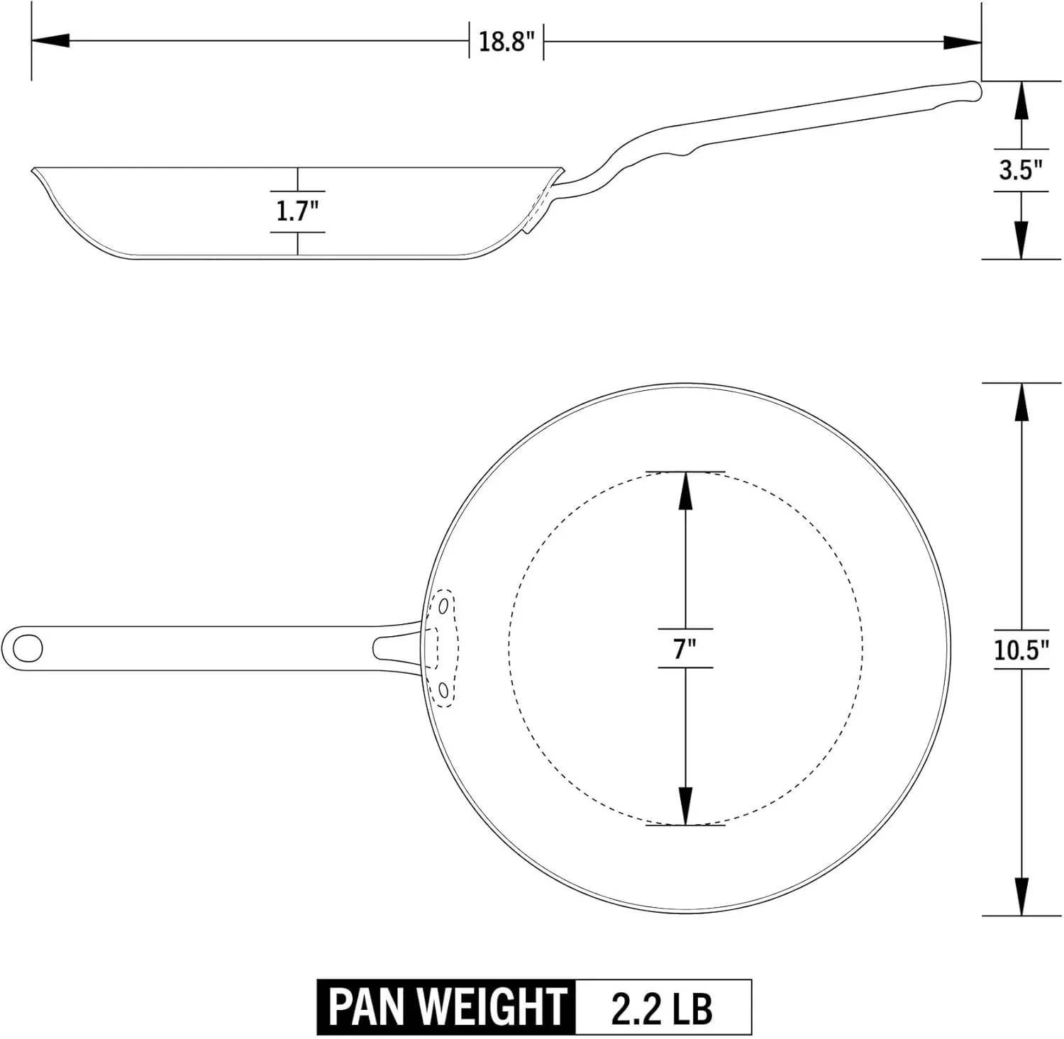 Heritage Steel x Eater 10.5 Inch Frying Pan | Made in USA | 5-Ply Fully Clad Stainless Steel Pan | Stay Cool Handle Design | Induction Ready & Non-Toxic Pan