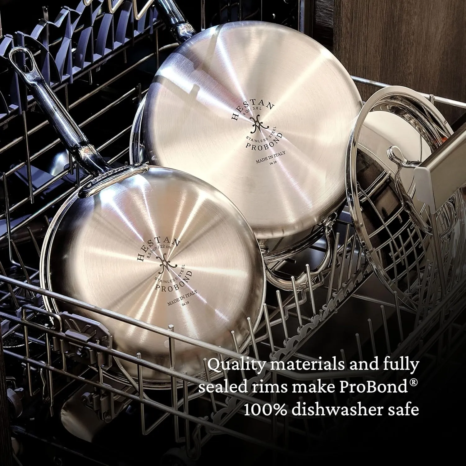 Hestan ProBond - Professional Clad Stainless Steel All-In-One Pan, 5 Quart, with Helper Handle, Induction Compatible