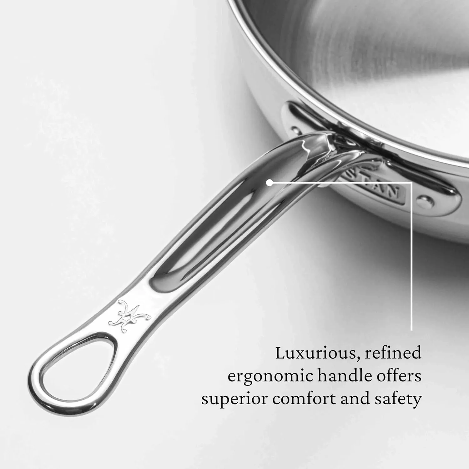 Hestan ProBond - Professional Clad Stainless Steel All-In-One Pan, 5 Quart, with Helper Handle, Induction Compatible