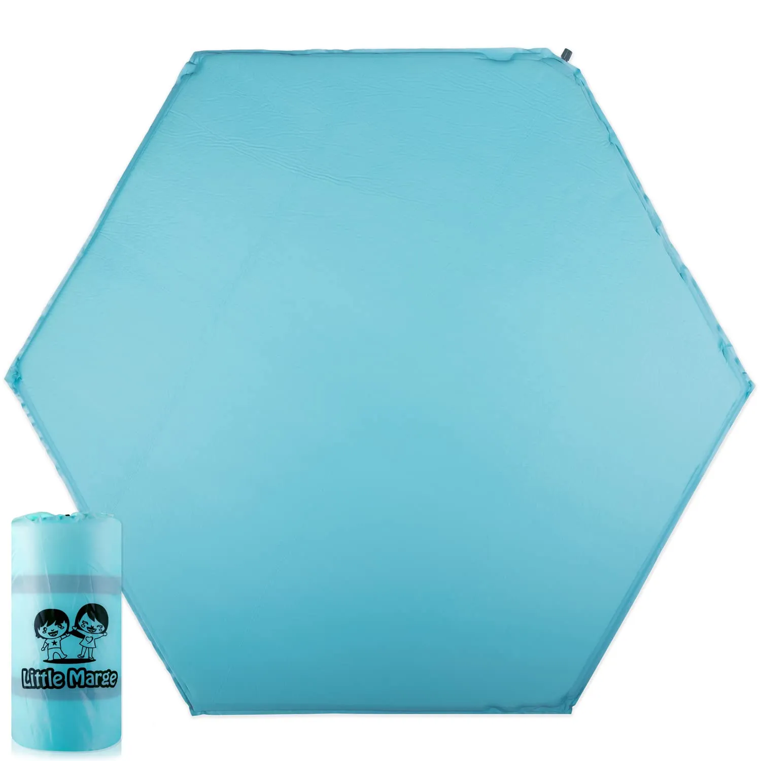 Hexagon Baby Playpen Mat – 59 Inch Pop N Go Playpen Compatible Plush Self-Inflating Play Pad – Comfortable Baby Play Yard Mattress - Playard Pad for Toddlers