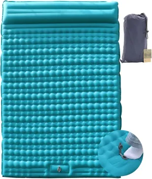 HI FINE CARE Inflatable Double Sleeping Pad for Camping, 2 Person Air Mattress Self-Inflating Camp Pad, Extra Thick & Lightweight, Ultimate Comfort for Two Campers
