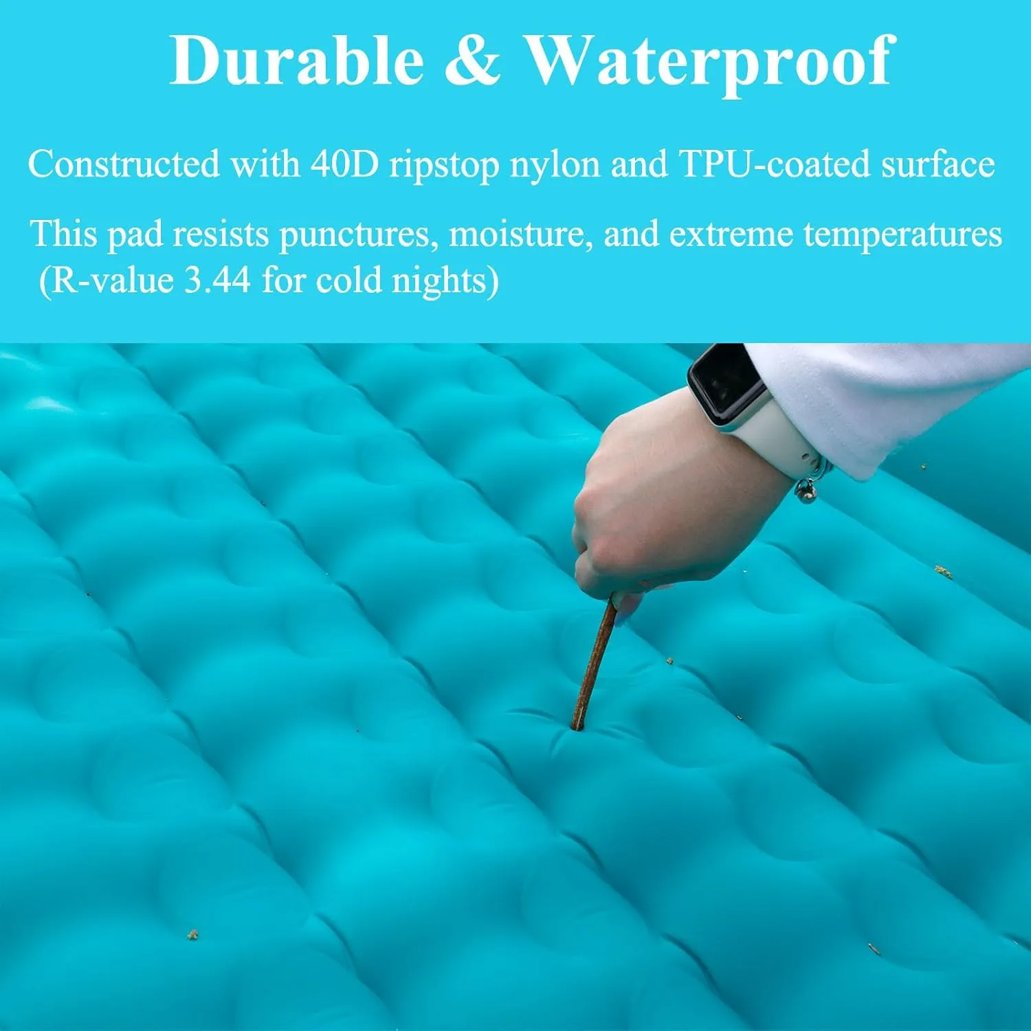 HI FINE CARE Inflatable Double Sleeping Pad for Camping, 2 Person Air Mattress Self-Inflating Camp Pad, Extra Thick & Lightweight, Ultimate Comfort for Two Campers