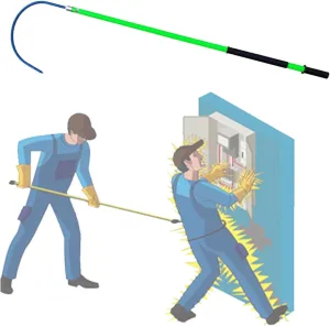High Voltage Insulated Rescue Hook 3.3Ft 4.9Ft 6.6Ft 9.8Feet Insulated Electrical Rescue Hook, Anti Electric Shock Rescue Pole/Safety Electrical Personal Rescue Stick, High Voltage Insulated Security