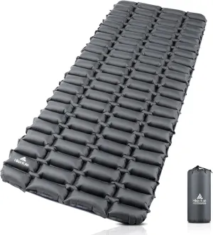 Hikenture Double Sleeping Pad,Ultralight Camping Mattress 2 Person,Backpacking Pad with Pump Sack,Inflatable Air Mat for Tent(1037-B2) (Grey, 72" L x 28" W)