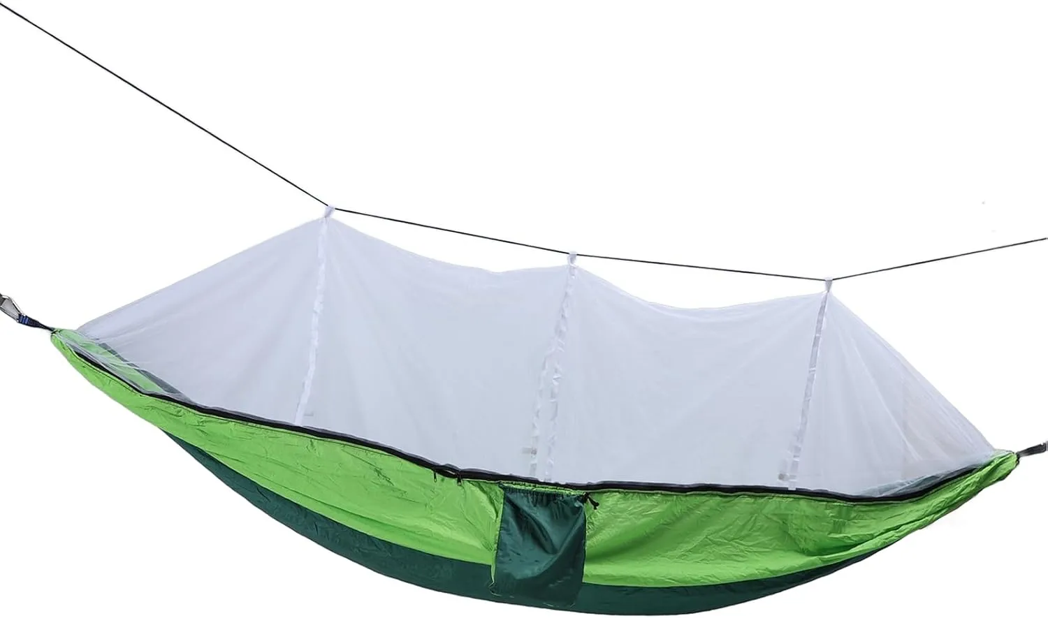Hiking Hammock Portable Tear 661lb Weight Capacity Outdoor Hammock for Backyard (Dark Green with Fruit Green (White Net))