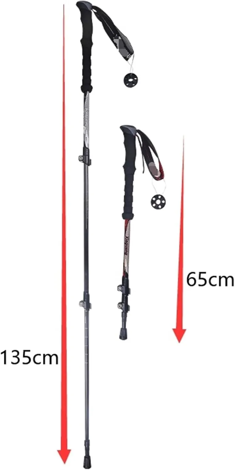 Hiking Trekking Poles Ultralight Walking Trekking Poles with Antishock and Quick Lock System Telescopic for Hiking Hiking Sticks for Trekking