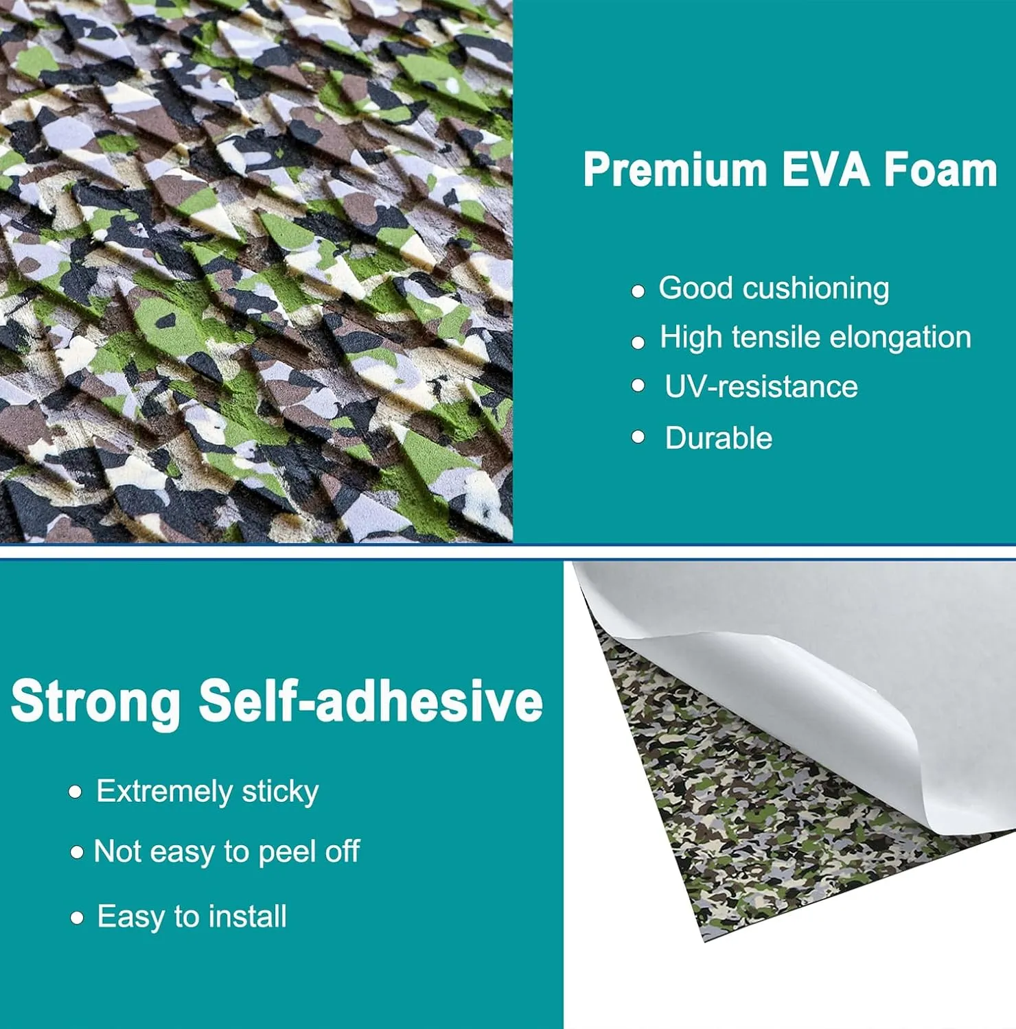 Hjdeck Boat Flooring EVA Foam Boat Decking Marine Carpet Non-Slip Decking Sheet Self-Adhesive Marine Flooring for Fishing Boat Kayak Yacht RV Swimming Pool Golf Cart 94.5"x23.6"/16.1"/11.8"