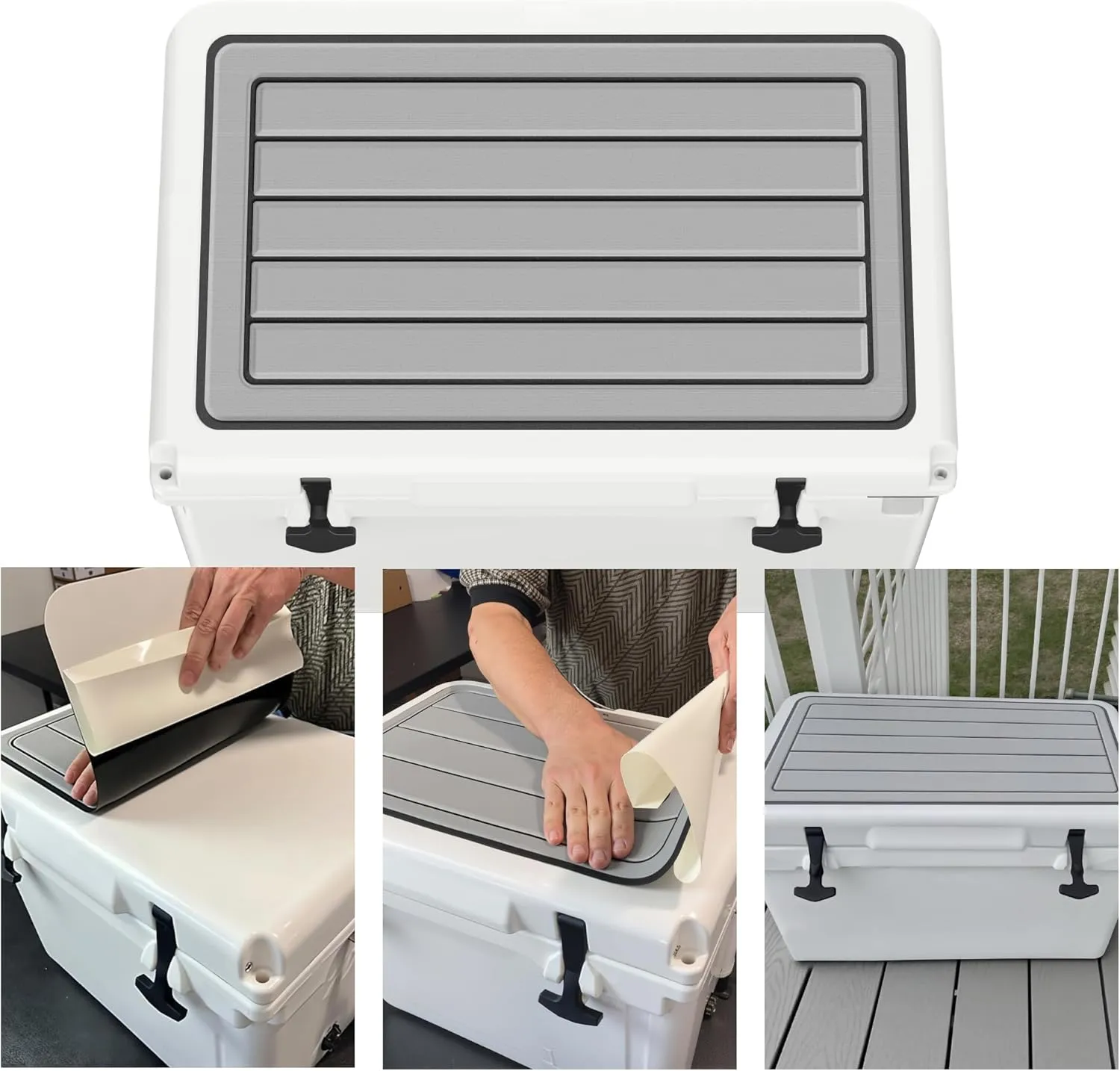 Hjdeck Cooler Pad for RTIC 20/22/32/52/65 Quart Seat Cushion Soft Self-Ahesive Cooler Pad Accessory - Dark Brown