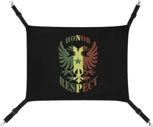 Honor and Respect Senegal Flag Hanging Cat Bed Soft Breathable Pet Hammock for Cage Pet Sleeper for Kitten Ferret Puppy Rabbit