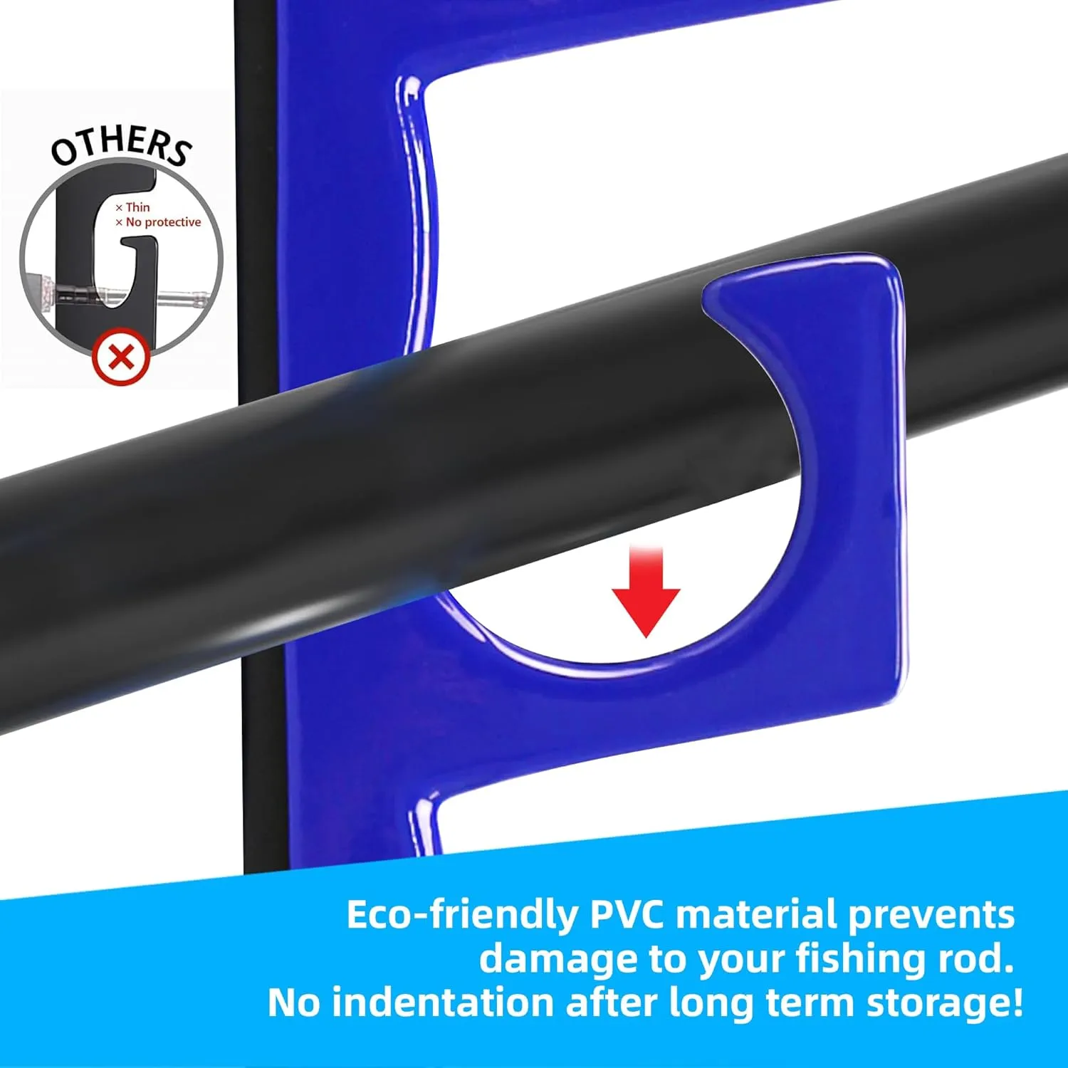 Horizontal Fishing Rod Holders for Garage, Durable Metal Fishing Pole Holders for Garage, Wall Ceiling Mounted Fishing Rod Rack, Premium Garage Organization for 10 Rods or Combos