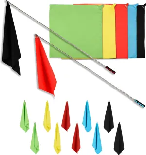 Horse Training Flag Equipment 10 Pcs with 2 Pcs Telescopic Flag Pole Lunge Longeing Stick for Horsemanship Supplies - Upgrade Stitched Loop Design