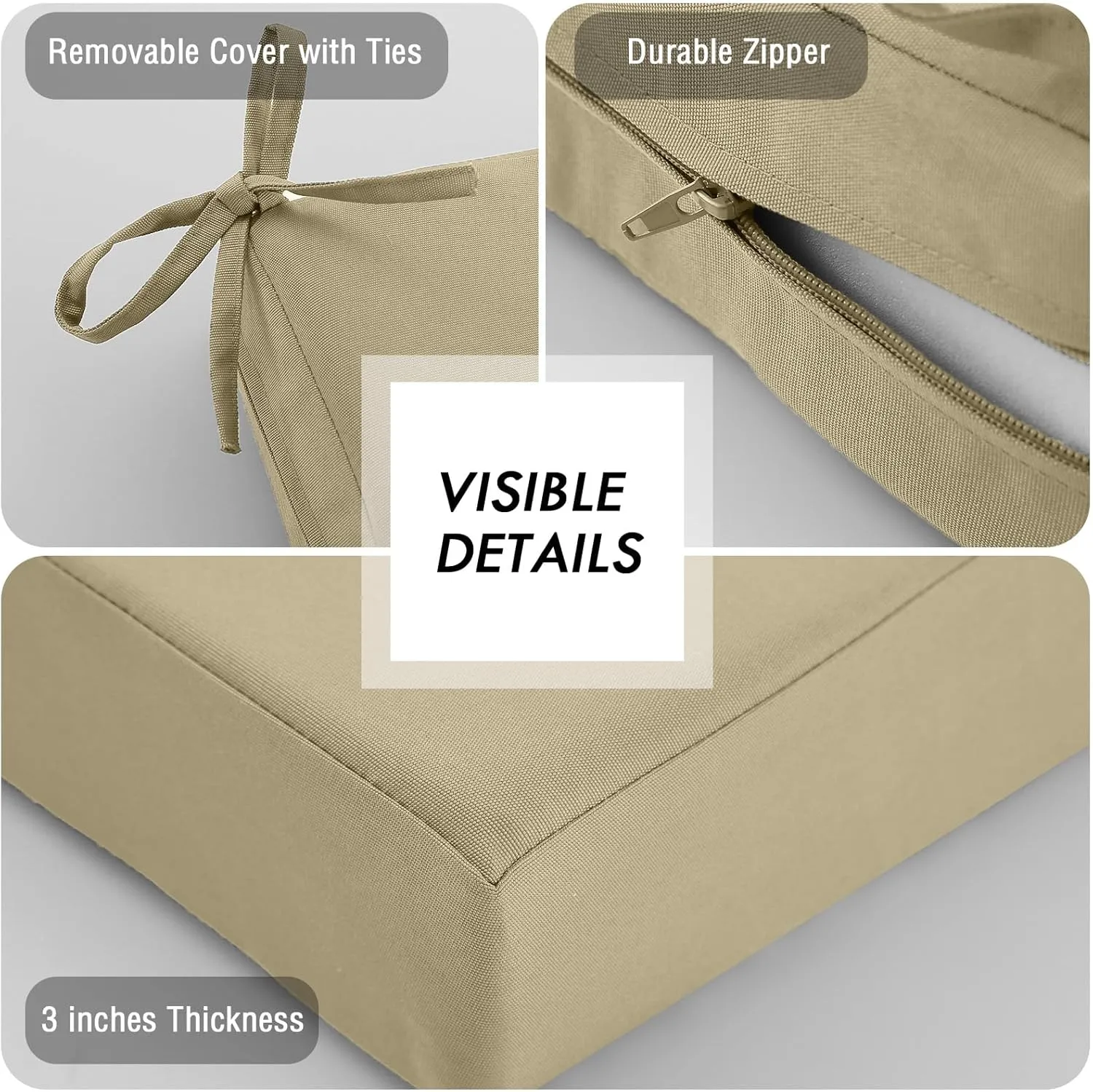 idee-home Outdoor Bench Cushion Waterproof, Bench Cushions for Outdoor Furniture, Patio Porch Swing Replacement Seat Pad with Ties for Garden Backyard, 42 x 18 Inch