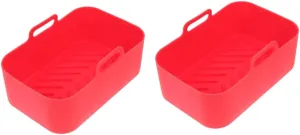 IMIKEYA 2pcs Air Fryer Replacement Grill Pan Silicone Basket for Air Fryer Non-stick Fry Basket Set Kitchen for Large