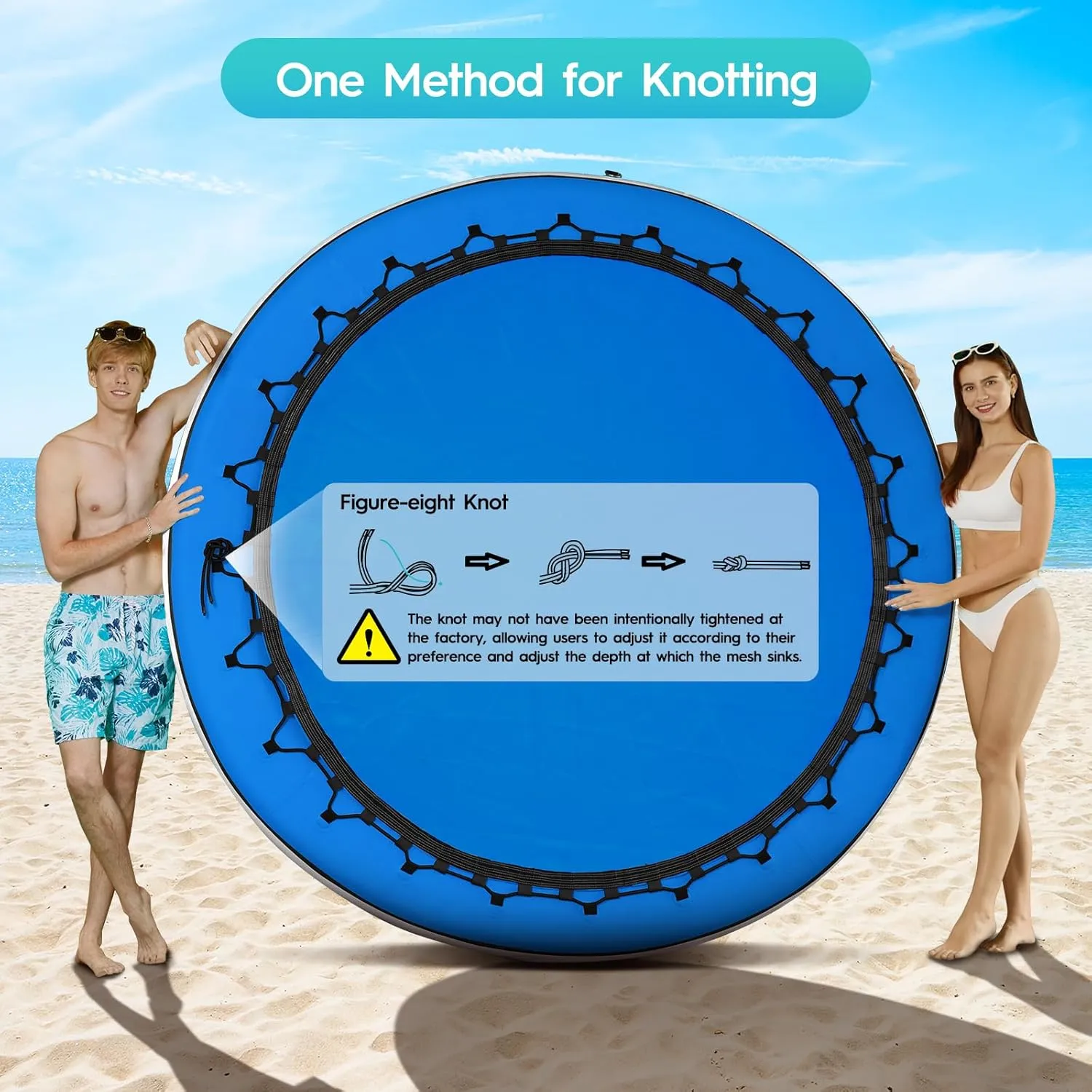 Inflatable Floating Dock Platform, Multi-People Round Water Hammock lsland Raft Tanning Float with Carrying Bag for Pool Lake Beach Party