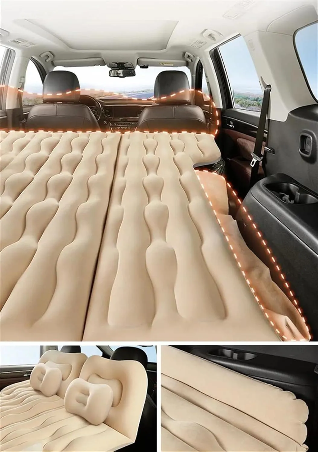 Inflatable Mattress, Car Camping Bed, Multifunctional Inflatable Sleeping Pad, Fast Inflation and Deflation, 72-Hour Leakage Test (Six)