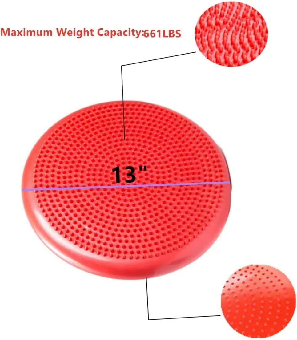 Inflated Stability Wobble Cushion, Yoga Balance Wiggle Seat Pad Disc for Pain Relief, Pelvic Floor Recovery, Rehabilitation Training
