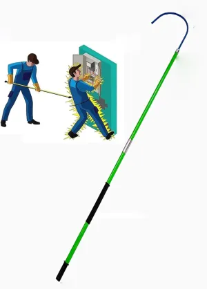 Insulated Rescue Hook Electrical Safety Life Hook,Portable high Voltage Electrical Safety Tool Fiberglass Rescue Pull Rod(150cm)