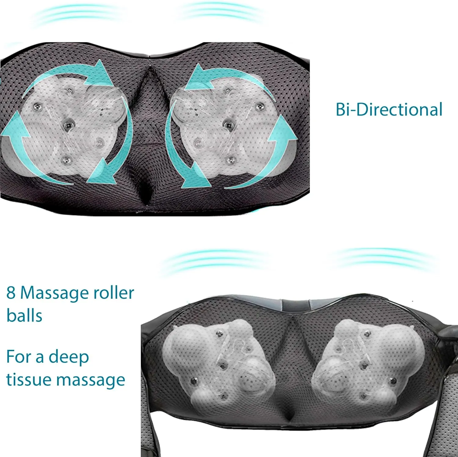 InvoSpa Shiatsu Back Shoulder and Neck Massager with Heat - Deep Tissue Kneading Pillow Massage - Back Massager, Shoulder Massager, Electric Full Body Massager