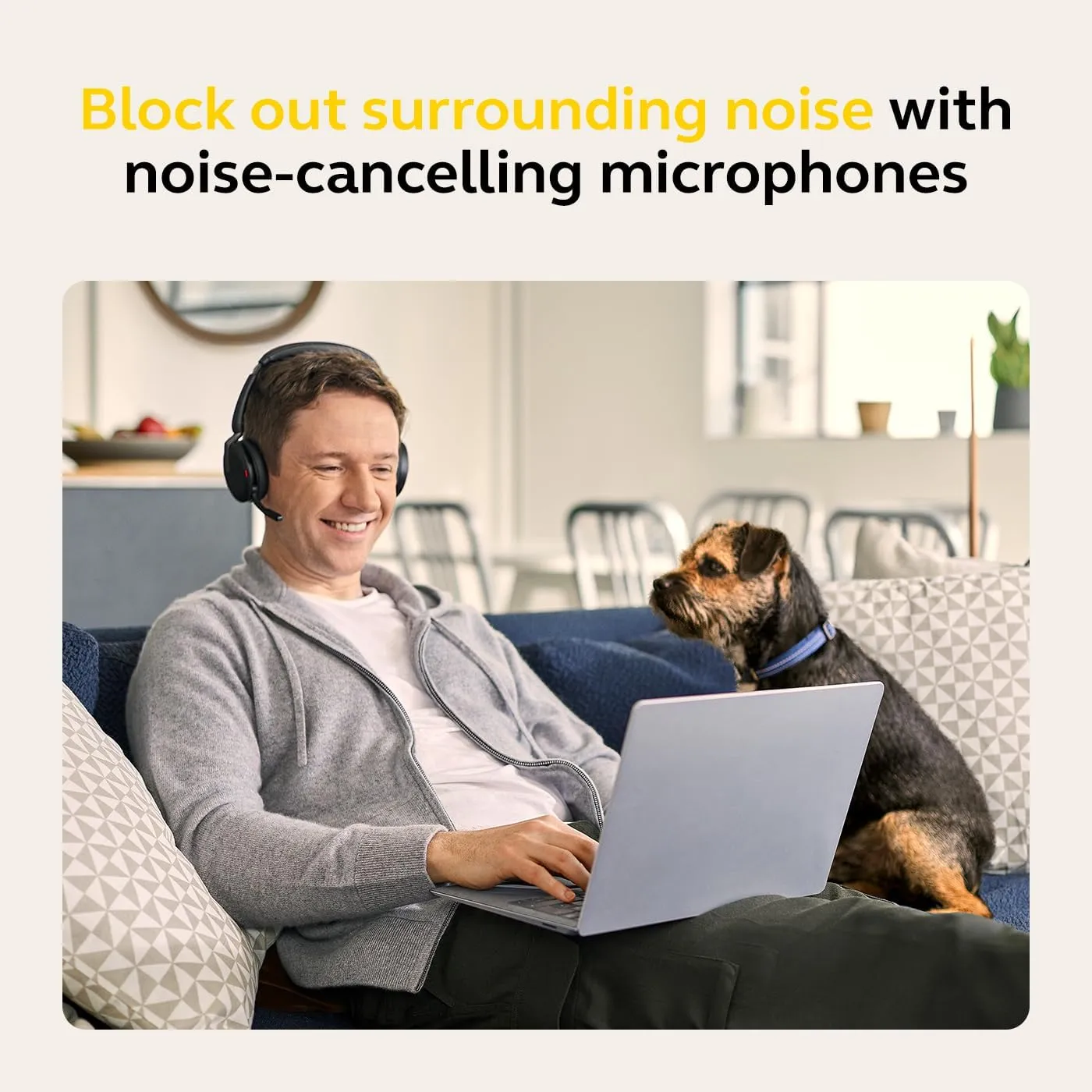 Jabra Evolve2 65 Flex Stereo Headset with Bluetooth, Wireless Charging Pad - Noise-Cancelling ClearVoice Technology & Hybrid Active Noise Cancellation - Certified for Microsoft Teams - Black