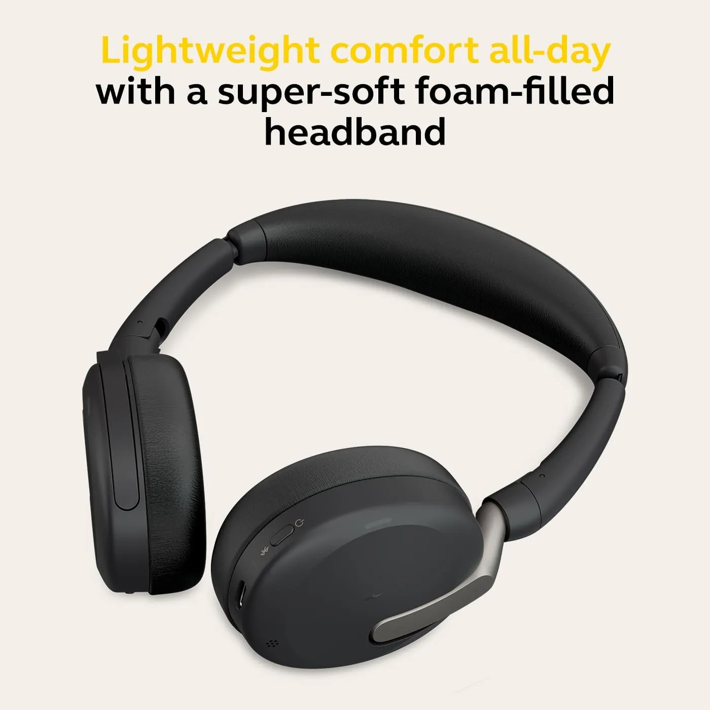 Jabra Evolve2 65 Flex Stereo Headset with Bluetooth, Wireless Charging Pad - Noise-Cancelling ClearVoice Technology & Hybrid Active Noise Cancellation - Certified for Microsoft Teams - Black