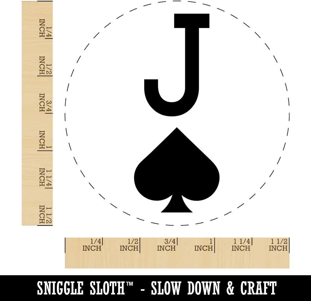 Jack of Spades Card Suit Self-Inking Rubber Stamp Ink Stamper for Stamping Crafting Planners - 1-1/2 Inch Large - Black Ink
