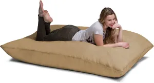Jaxx Pillow Saxx 5.5-Foot - Huge Bean Bag Floor Pillow and Lounger, Camel