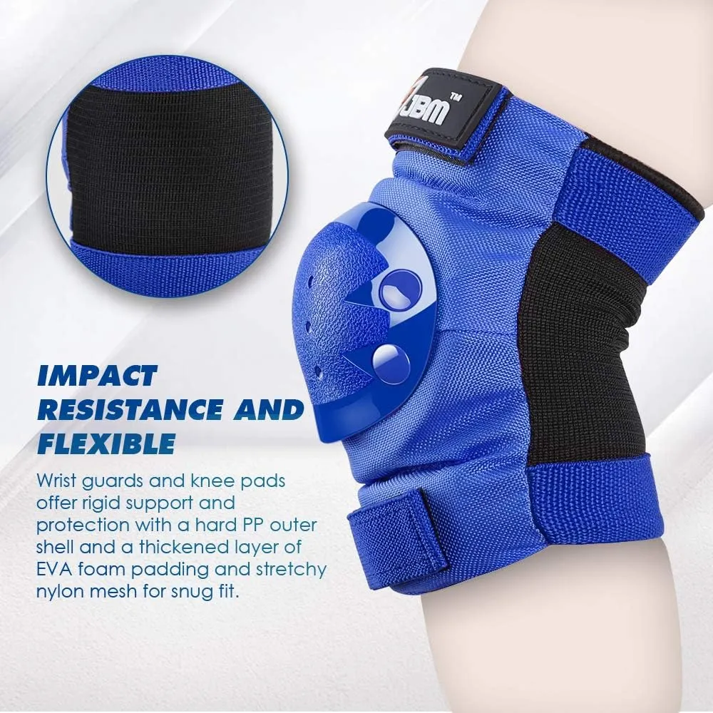 JBM Adult & Kid Knee Pads Elbow Pads and Wrist Guards for Roller Inline Skating Scootering Skateboarding