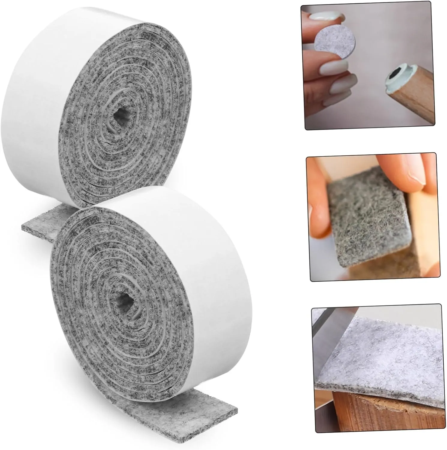 jojofuny 3sets Felt Strip Legs Furniture Feet Protectors Moving Chair Leg Floor Protectors Mat Dining Thick Furniture Protector Pads Anti Slip Pads Sliders Wool Chemical Fiber 4rolls*3