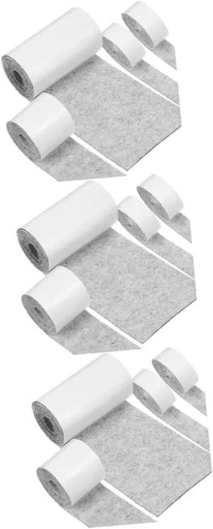 jojofuny 3sets Felt Strip Legs Furniture Feet Protectors Moving Chair Leg Floor Protectors Mat Dining Thick Furniture Protector Pads Anti Slip Pads Sliders Wool Chemical Fiber 4rolls*3