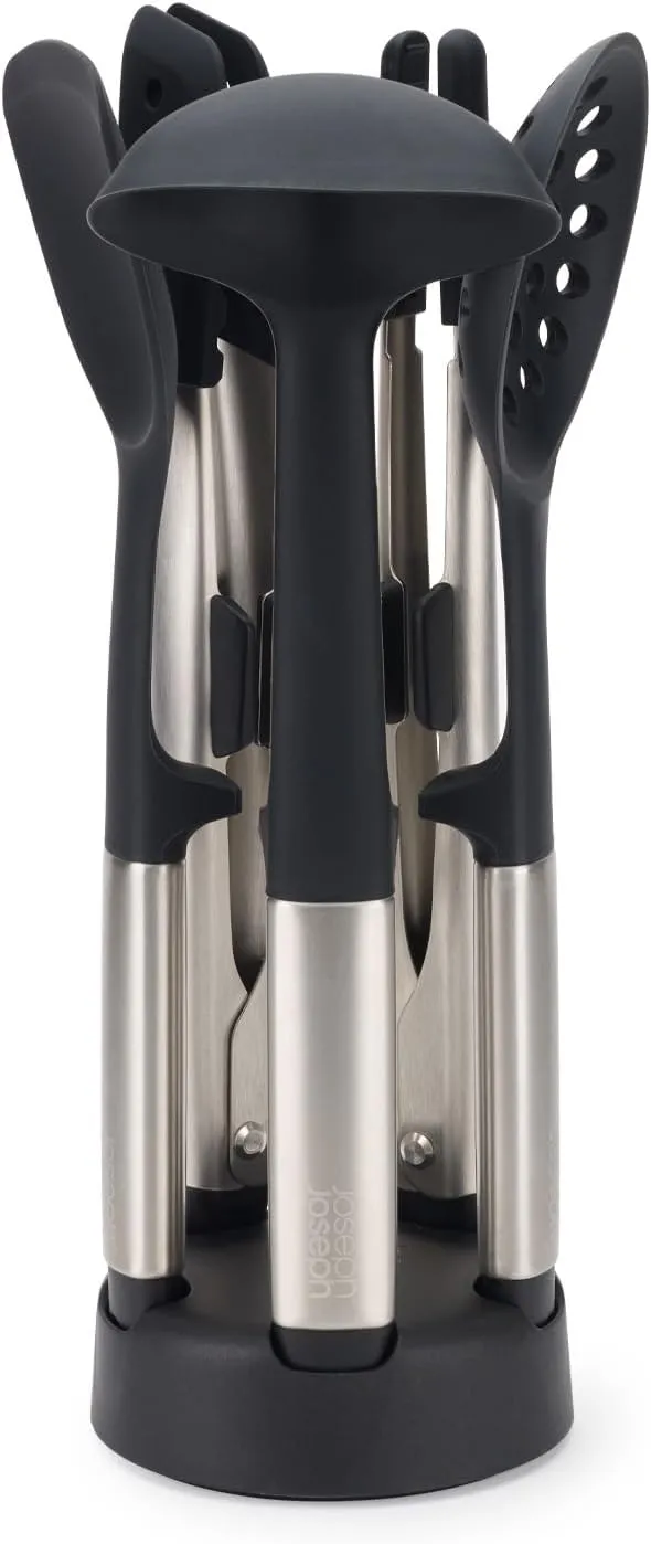 Joseph Joseph Elevate Fusion 5-piece Silicone Utensil Set with Storage Stand, Stainless Steel