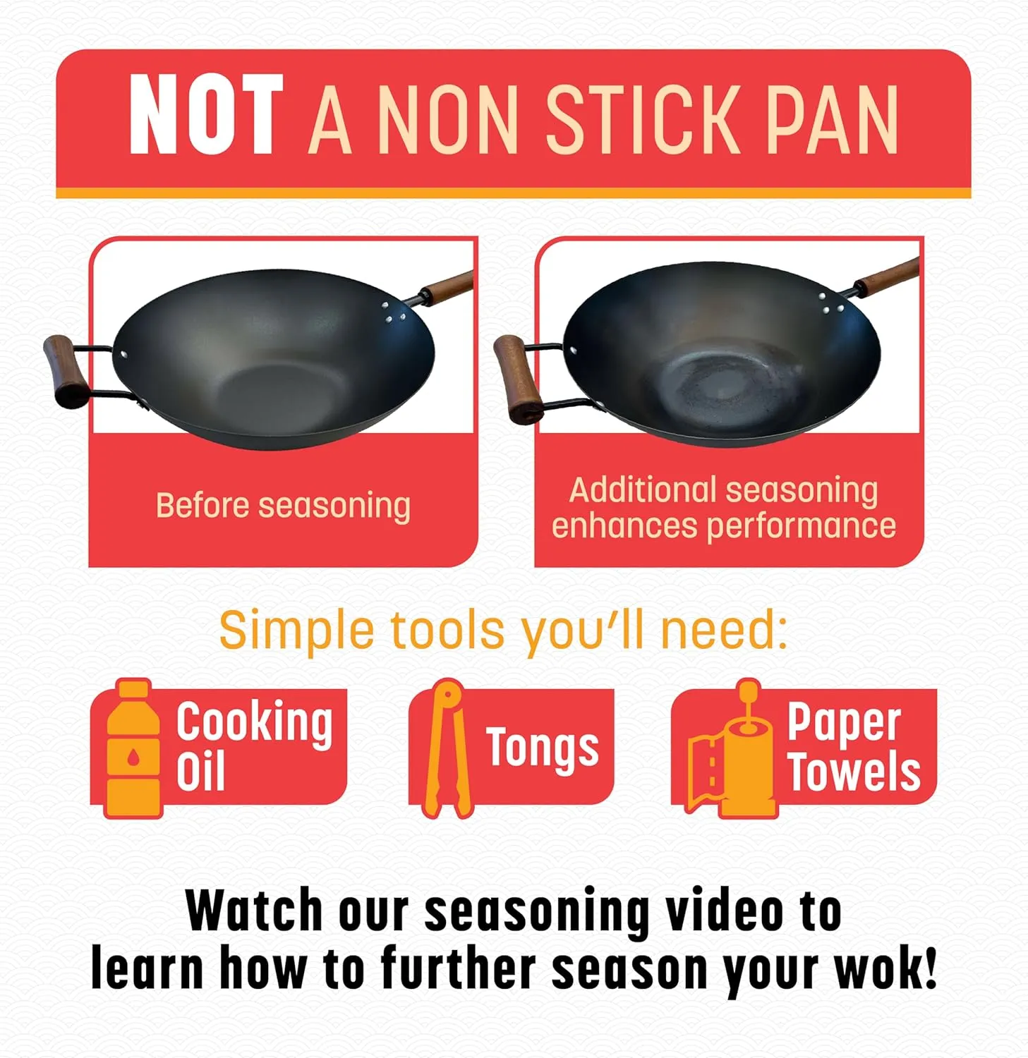 JOYCE CHEN Classic Series 14-Inch Preseasoned Carbon Steel Wok
