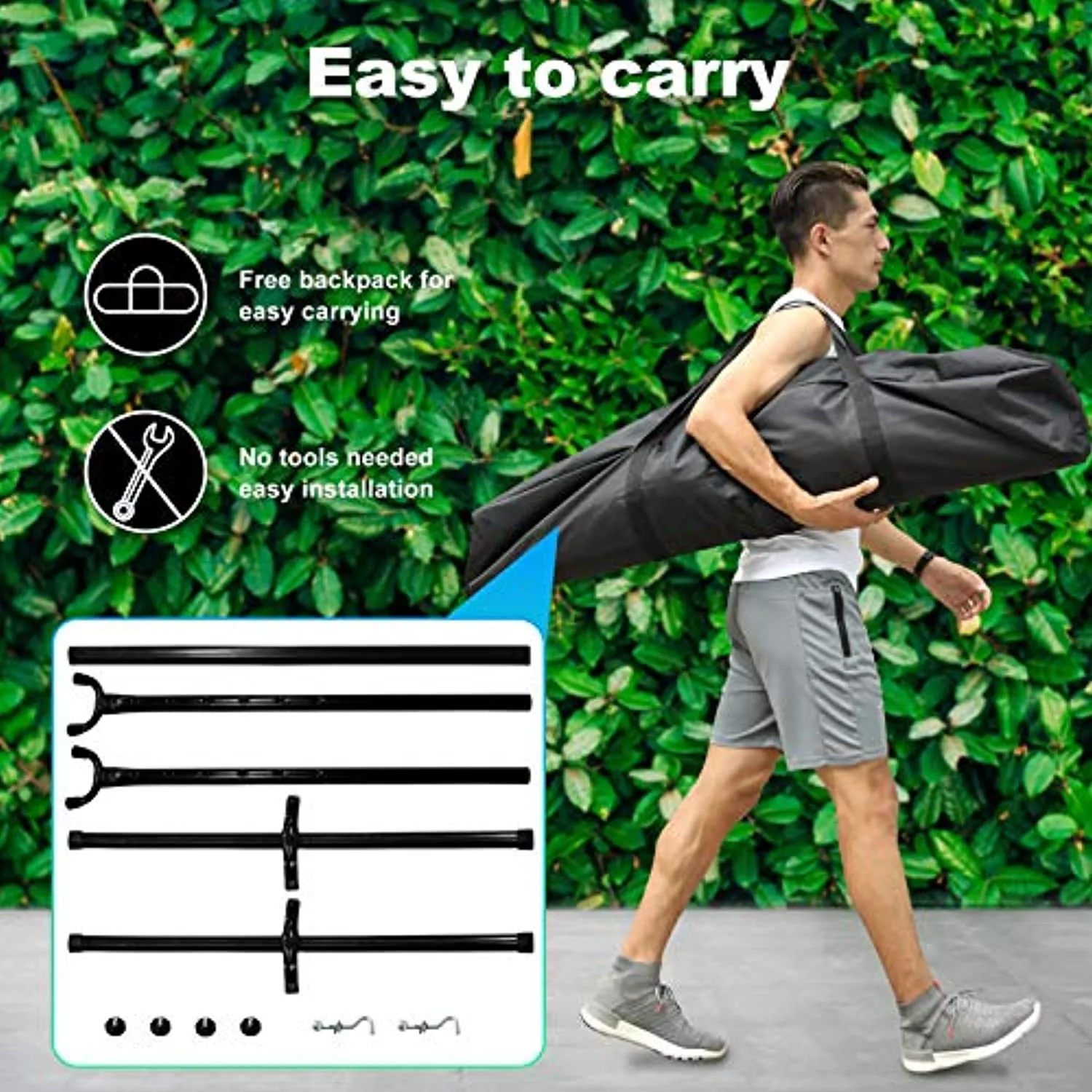 Kanchimi Hammock with Stand,Max Load 450lbs,Portable Double Hammock for para Patio,Indoor Outdoor Hammock with Stand 2 Person Heavy Duty,Premium Carrying Case Included（Bluegreen）