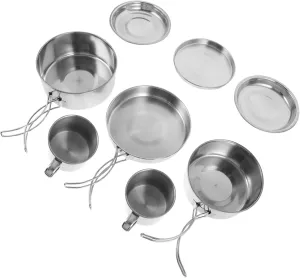 KESYOO Hiking Cooking Utensils Set 4-Piece Camping Cookware Portable Picnic Cooking Pan for Outdoor Activities