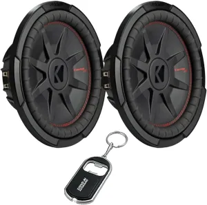 KICKER Pair of 48CWRT124 CompRT Series Shallow-Mount 12" Subwoofer with Dual 4-Ohm Voice Coils