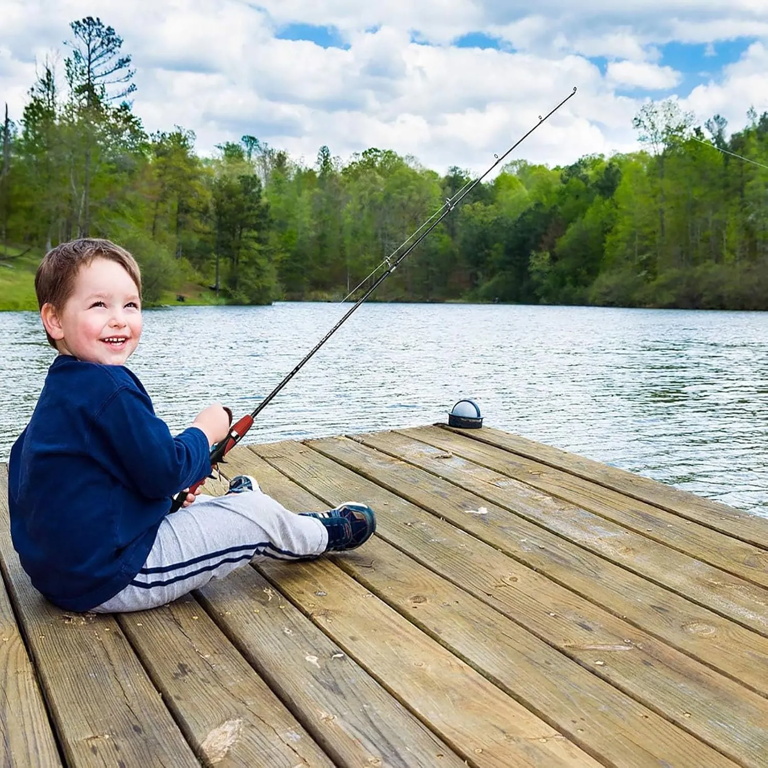Kid Fishing Pole, Beginner Fishing Kit, Portable Telescopic Fishingrod, with Spinning Reel, Portable Bag, Tackle Box for Girls, Boys, Youth Gift Telescopic Rod