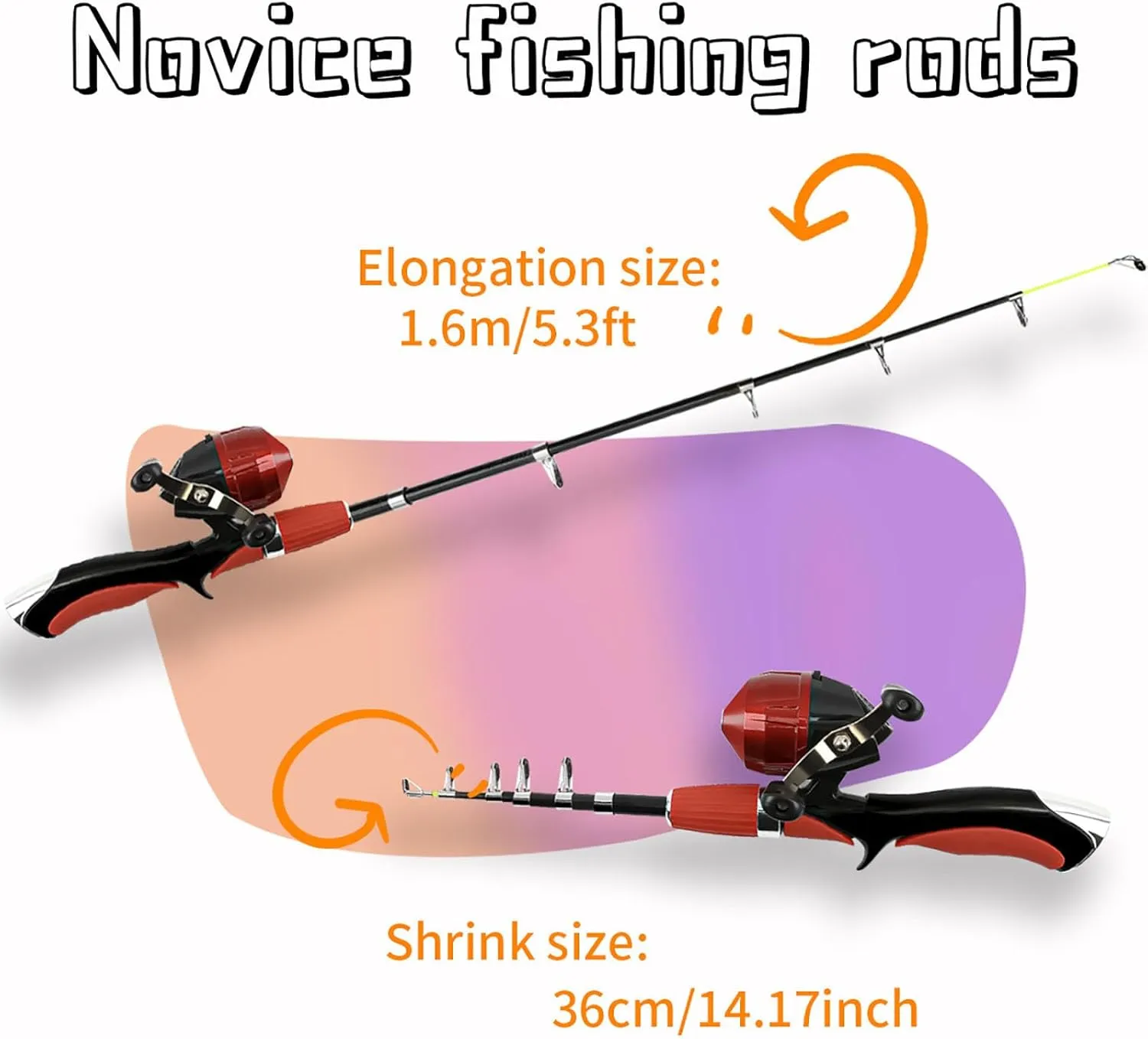 Kid Fishing Pole, Beginner Fishing Kit, Portable Telescopic Fishingrod, with Spinning Reel, Portable Bag, Tackle Box for Girls, Boys, Youth Gift Telescopic Rod