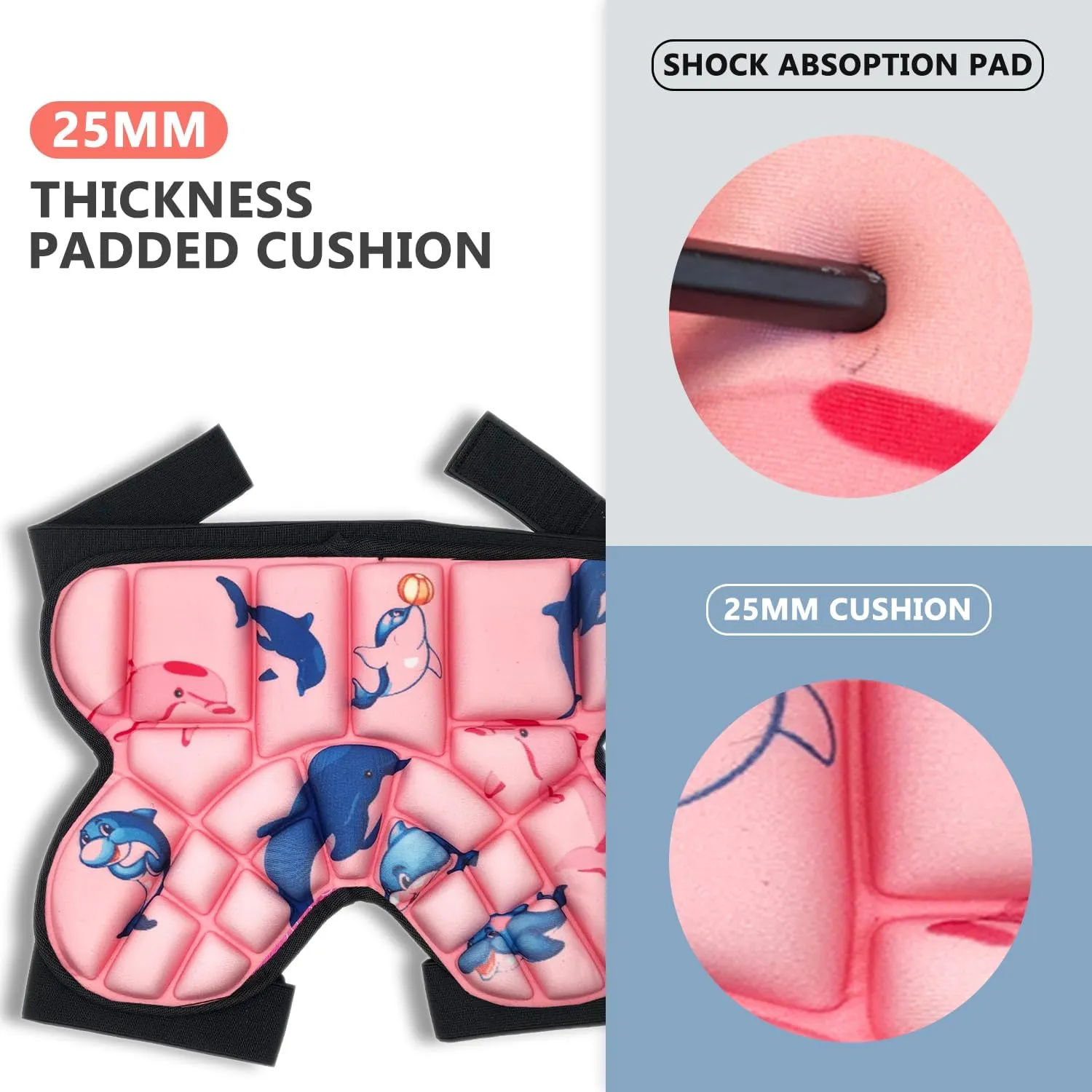 Kids Butt Pad for Skating Ski Snowboarding Roller Skate, Kids Hip Protector, Thickened Ski Butt Pad Padded Shorts for Winter Sports