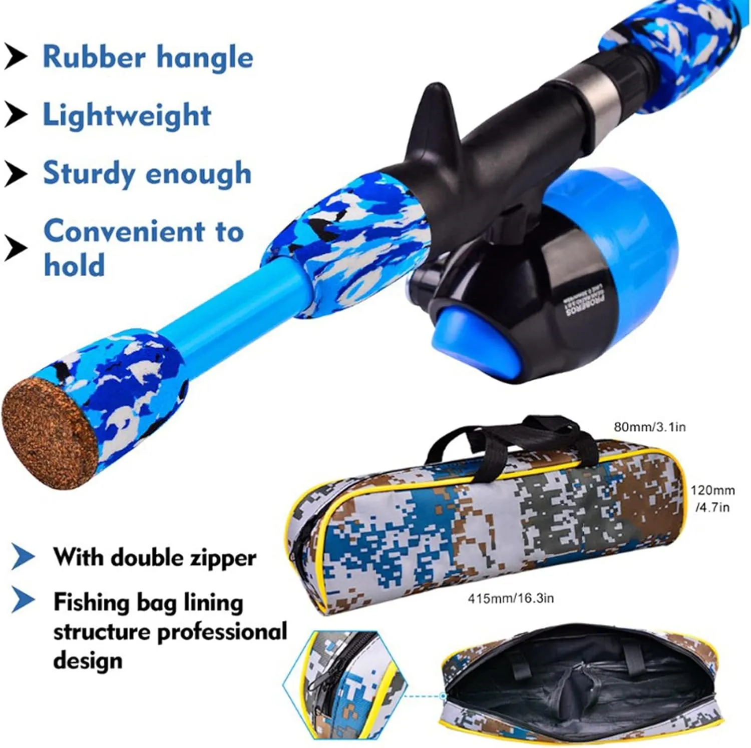Kids Spincast Reel and Fishing Rod Combo, Kids Fishing Pole Kit, Fishing Tackle Box, Kids Fishing Gear, Spinning Reel Lures Accessories, Tangle-Free Design, Oversized Reel Handle