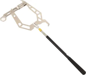 KIMISS Dock Hook Pole, U Type Mooring Rope Threader Stainless Steel Dock Hook Cable Wire Guider Ship Parking Tool (With Telescopic Rod)
