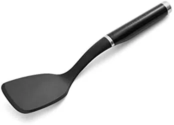KitchenAid Classic Slotted Turner, One Size, Black 2, 13.66-Inch & KitchenAid KE001OHOBA Classic Solid Turner, One Size, Black 2 & KitchenAid Classic Basting Spoon, One Size, Black