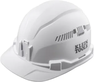 Klein Tools 60105 Hard Hat, Vented Cap Style, Padded Self-Wicking Odor-Resistant Sweatband, White