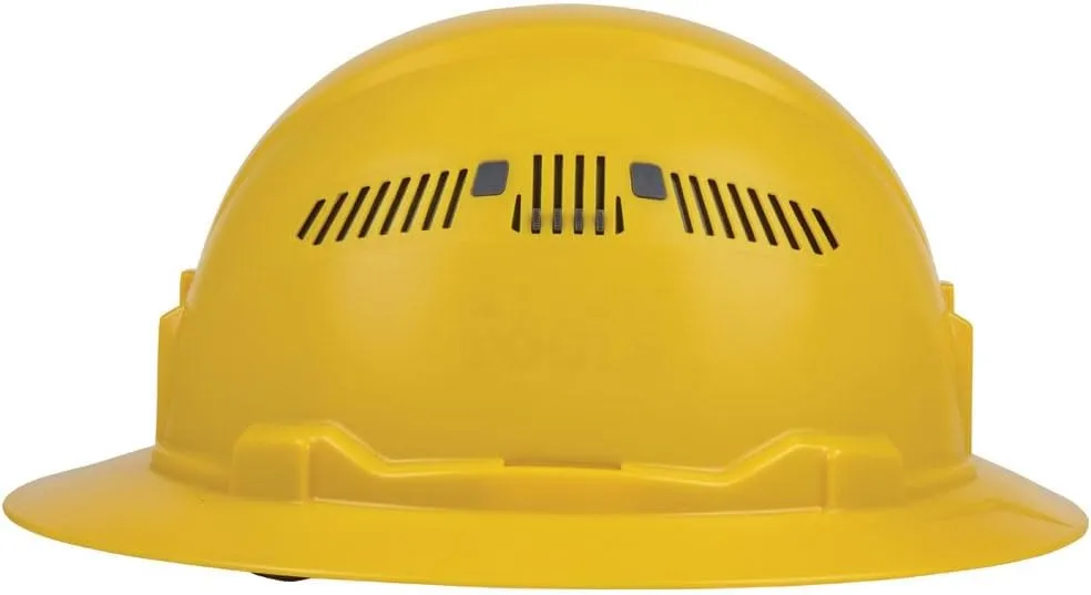 Klein Tools 60262 Hard Hat, Vented, Full Brim Style, Padded Self-Wicking Odor-Resistant Sweatband, Yellow