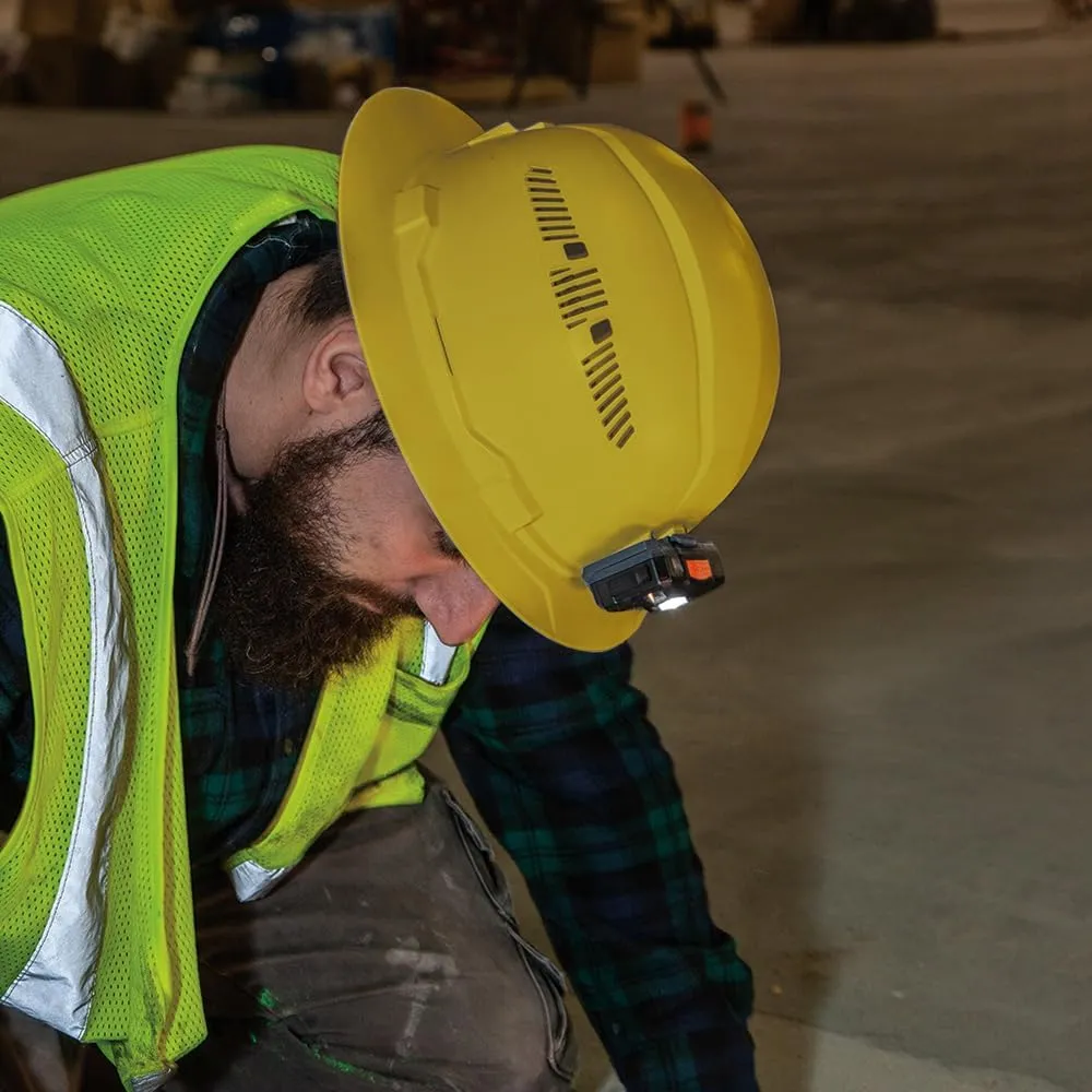 Klein Tools 60262 Hard Hat, Vented, Full Brim Style, Padded Self-Wicking Odor-Resistant Sweatband, Yellow