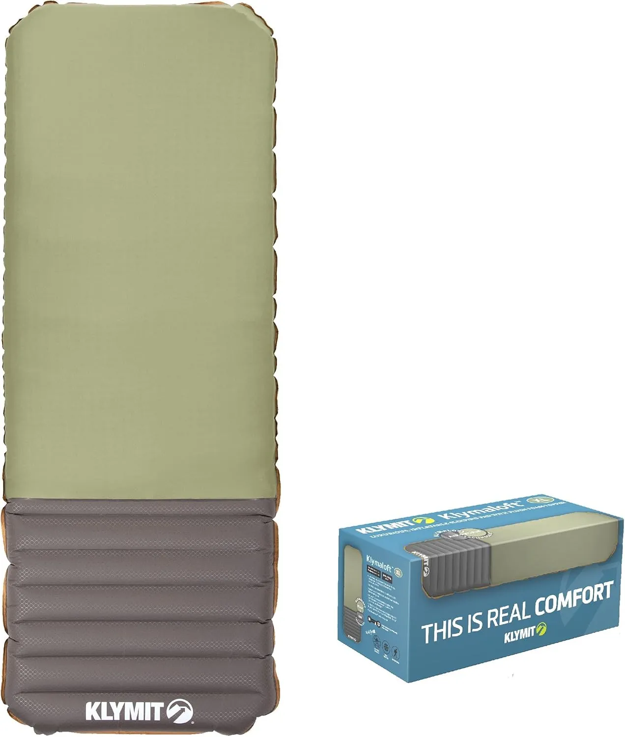 Klymit Klymaloft Lofted Inflatable Sleeping Pad for Camping With Memory Foam, Ultra-Thick Hiking and Backpacking Air Bed, 5 Inch Thick, Regular